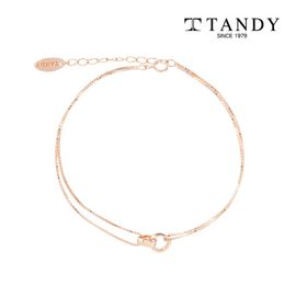 [TANDY] SILVER 925 Women's Double Ring Bracelet TDB501: Glossy Two-Line Chain with Luxurious 92.5% Pure Silver Plating - Made in Korea